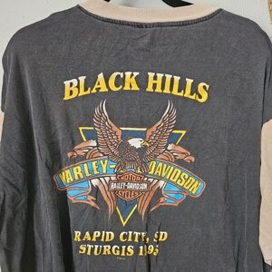 XL Rapid city STURGIS black hills 1995 Short sleeve harley Davidson eagle Henley